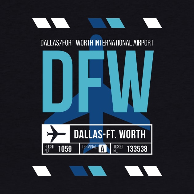 Dallas Ft Worth (DFW) Airport Code Baggage Tag by SLAG_Creative